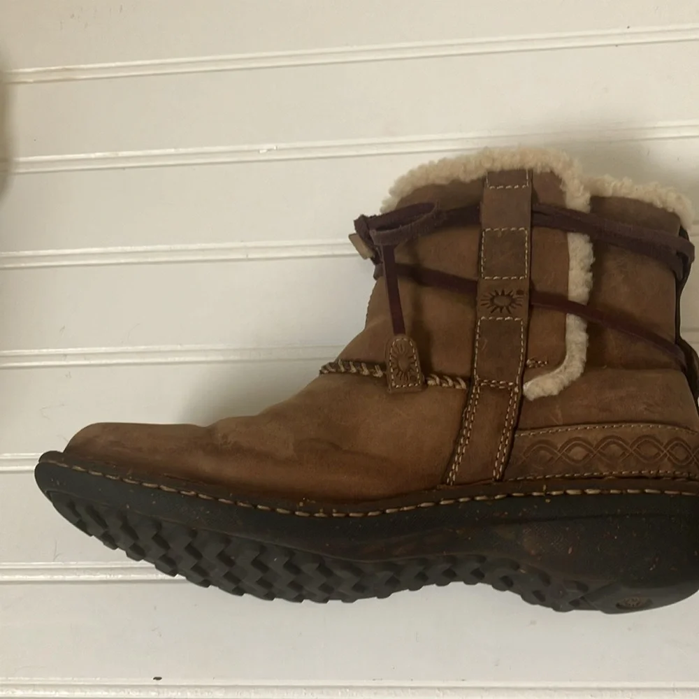UGG Brown Shearling-Lined Winter Boots